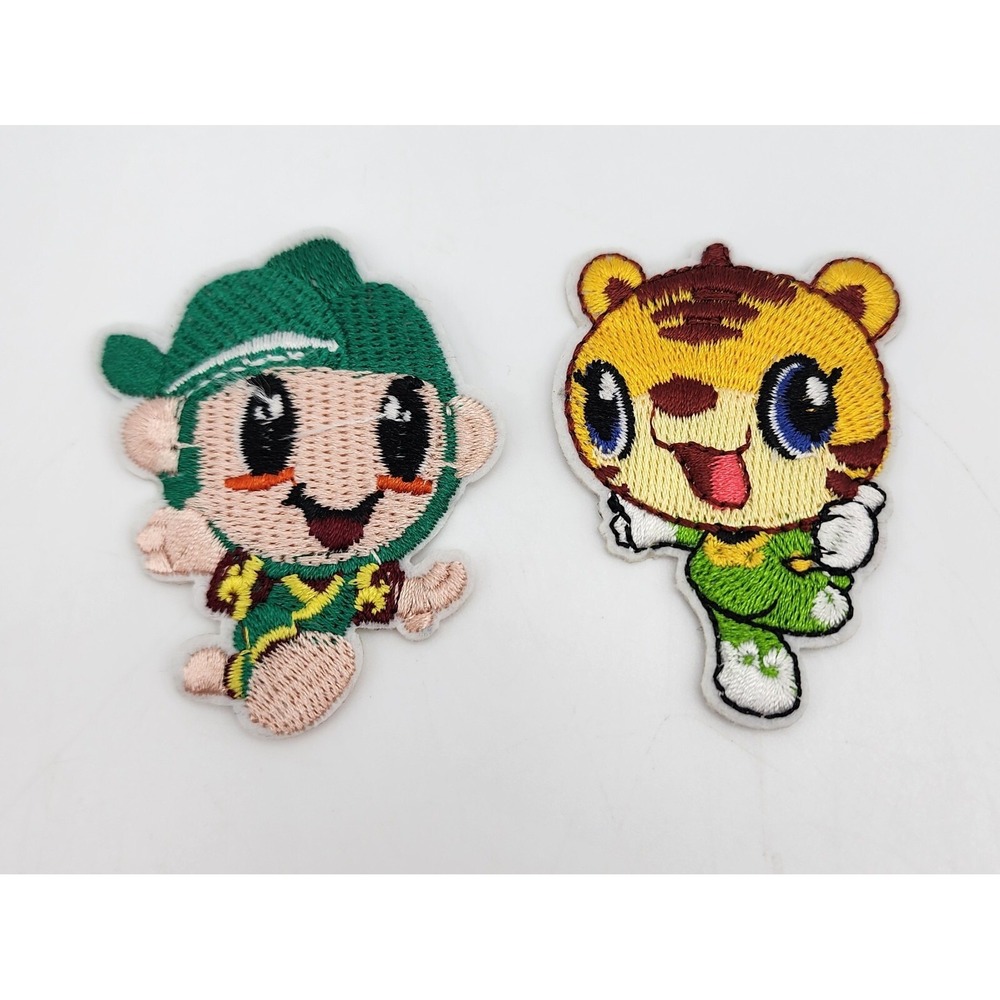 ANIME EMBROIDERED PATCH LOT OF 2 PATCHES TIGER AND BOY‎ SUPER CUTE